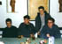 Výroční oddílová schůze, Vinárna U Kroka 2002 - Zleva Kadlík Kuchler, Tomáš Rychecký, Petr Chlumský, Pavel Švehla